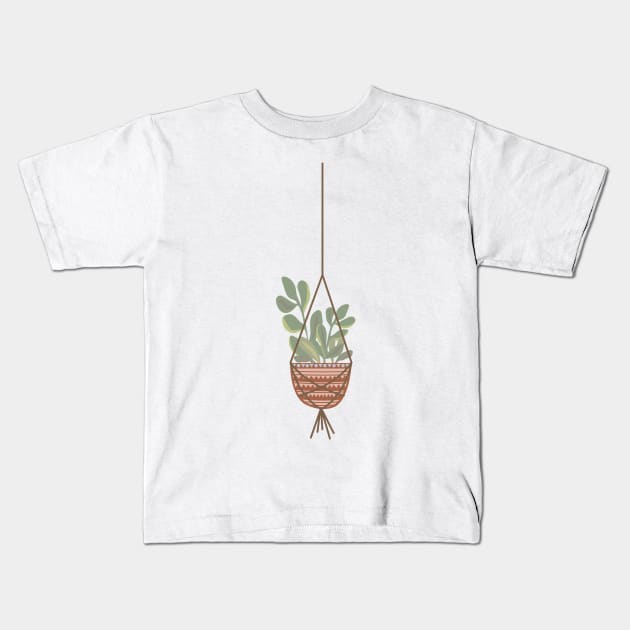 Hanging Succulent Plant Kids T-Shirt by banan117